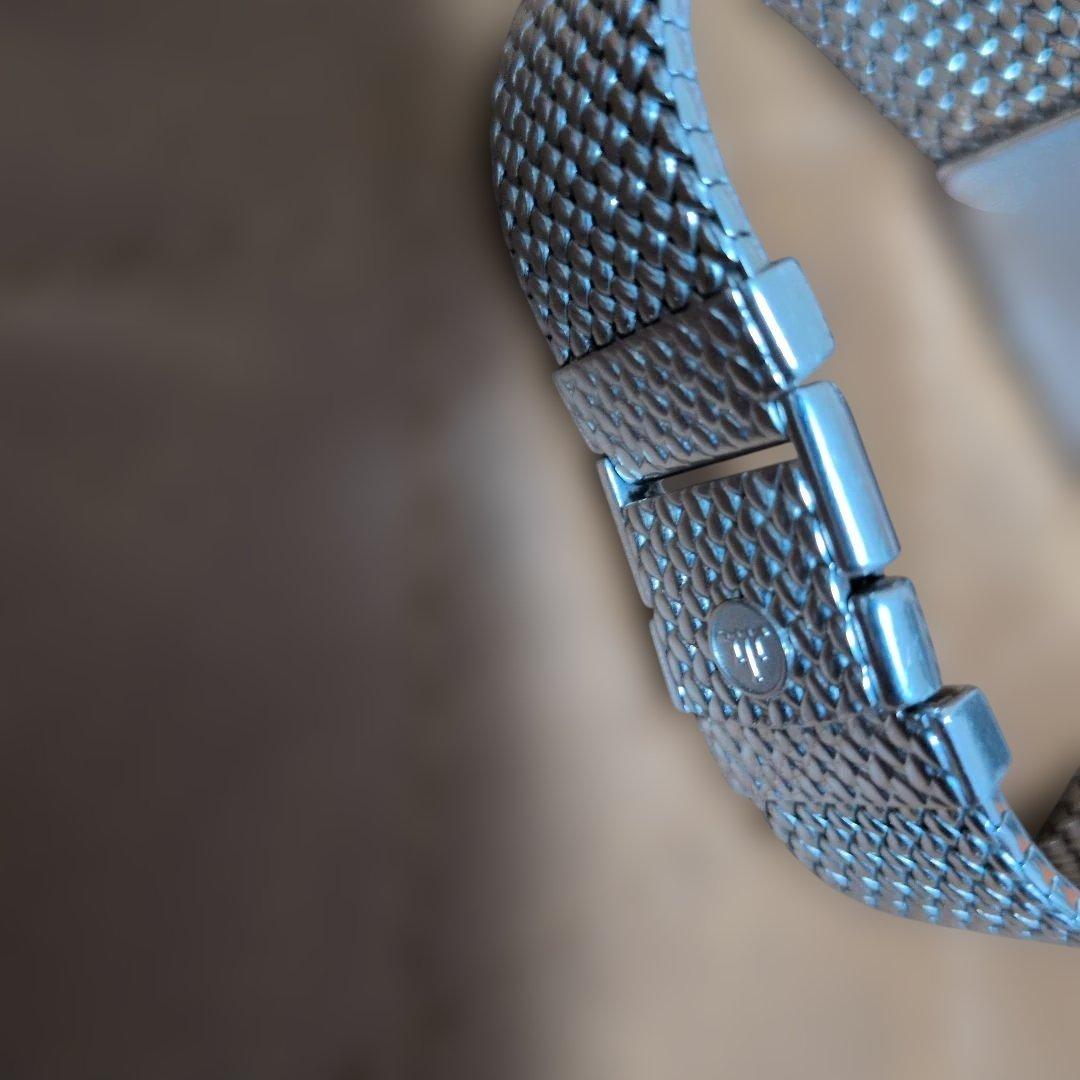 ジャンクCREDOR シルバー メッシュ ブラックダイヤル 腕時計