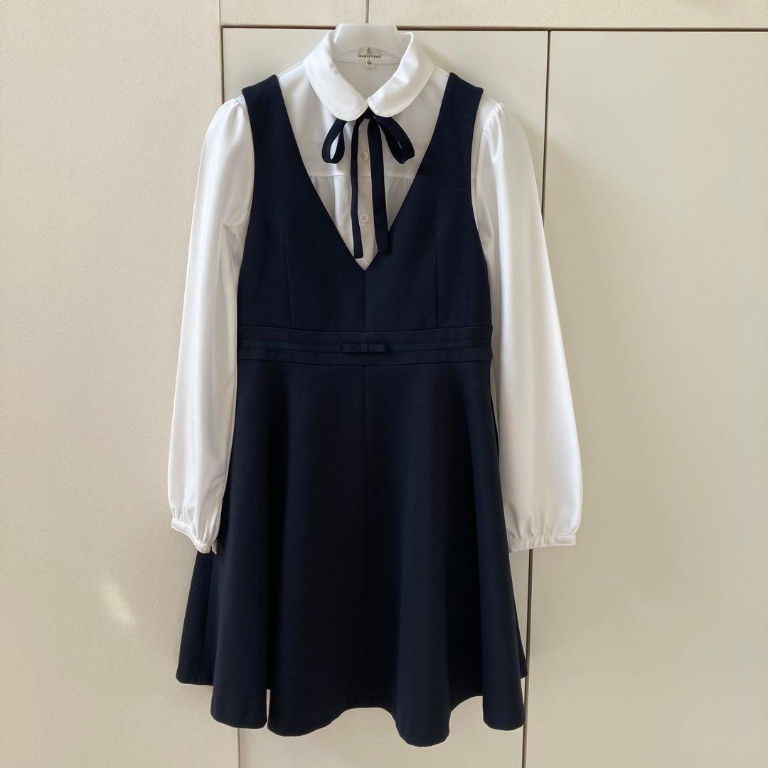 組曲150 フォーマル　ネイビージャケット　ノースリーブワンピース　ブラウス