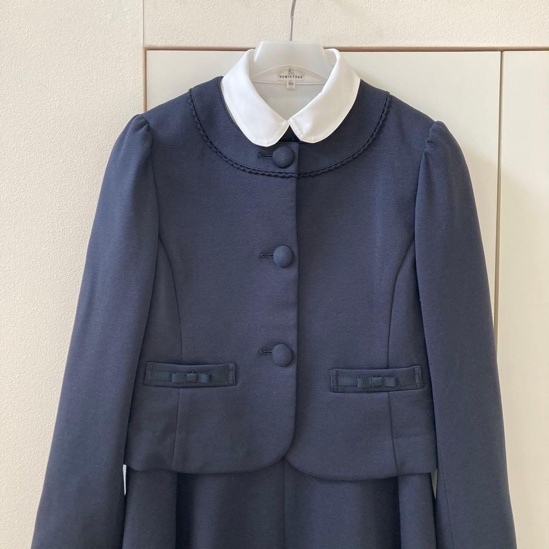 組曲150 フォーマル　ネイビージャケット　ノースリーブワンピース　ブラウス