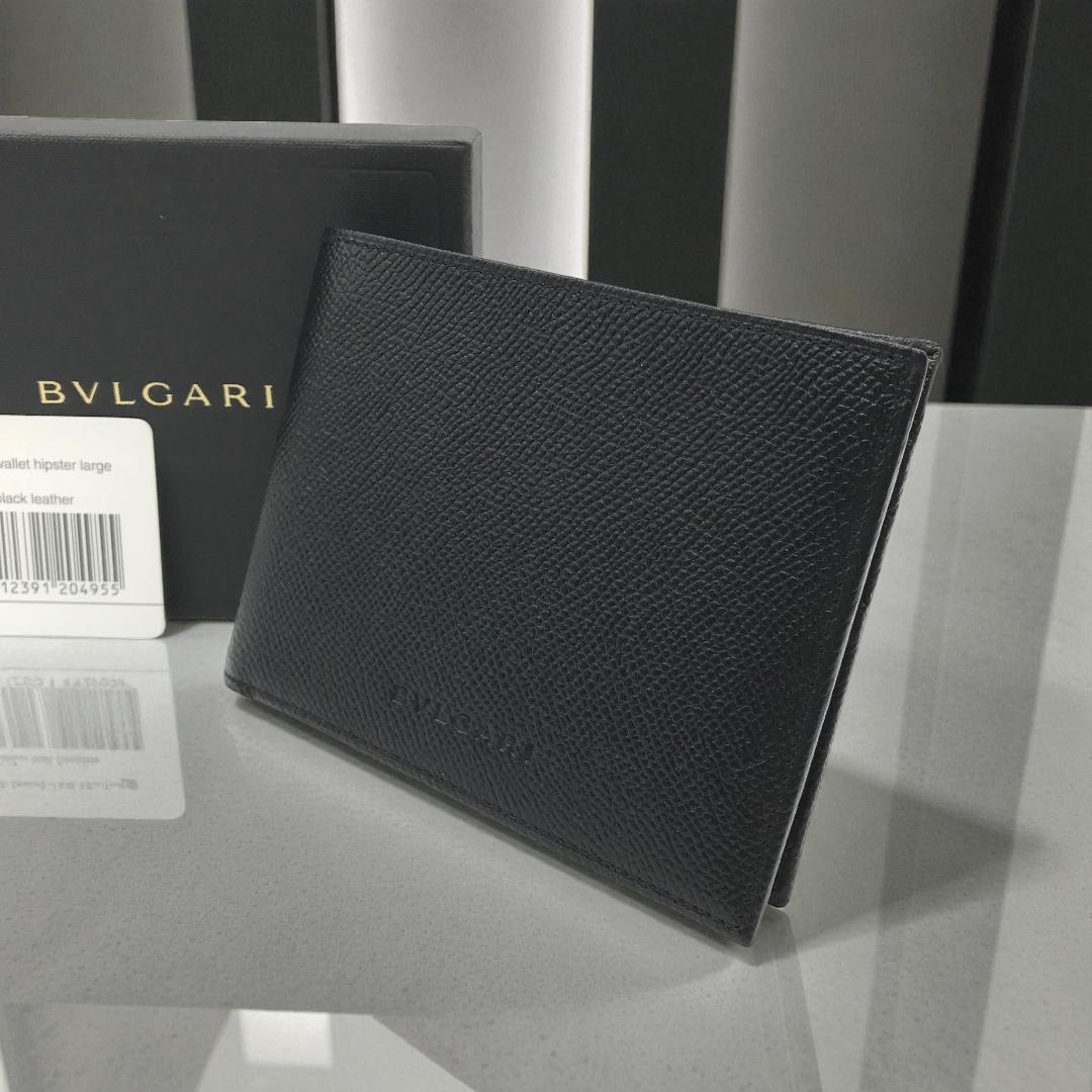 【新品未使用】BVLGARI ブルガリ 二つ折り 財布 レザー 札入れ