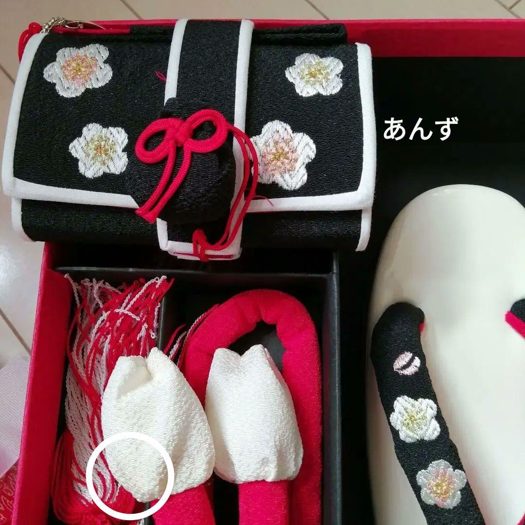 七五三　作り帯　はこせこセット　黒　3歳