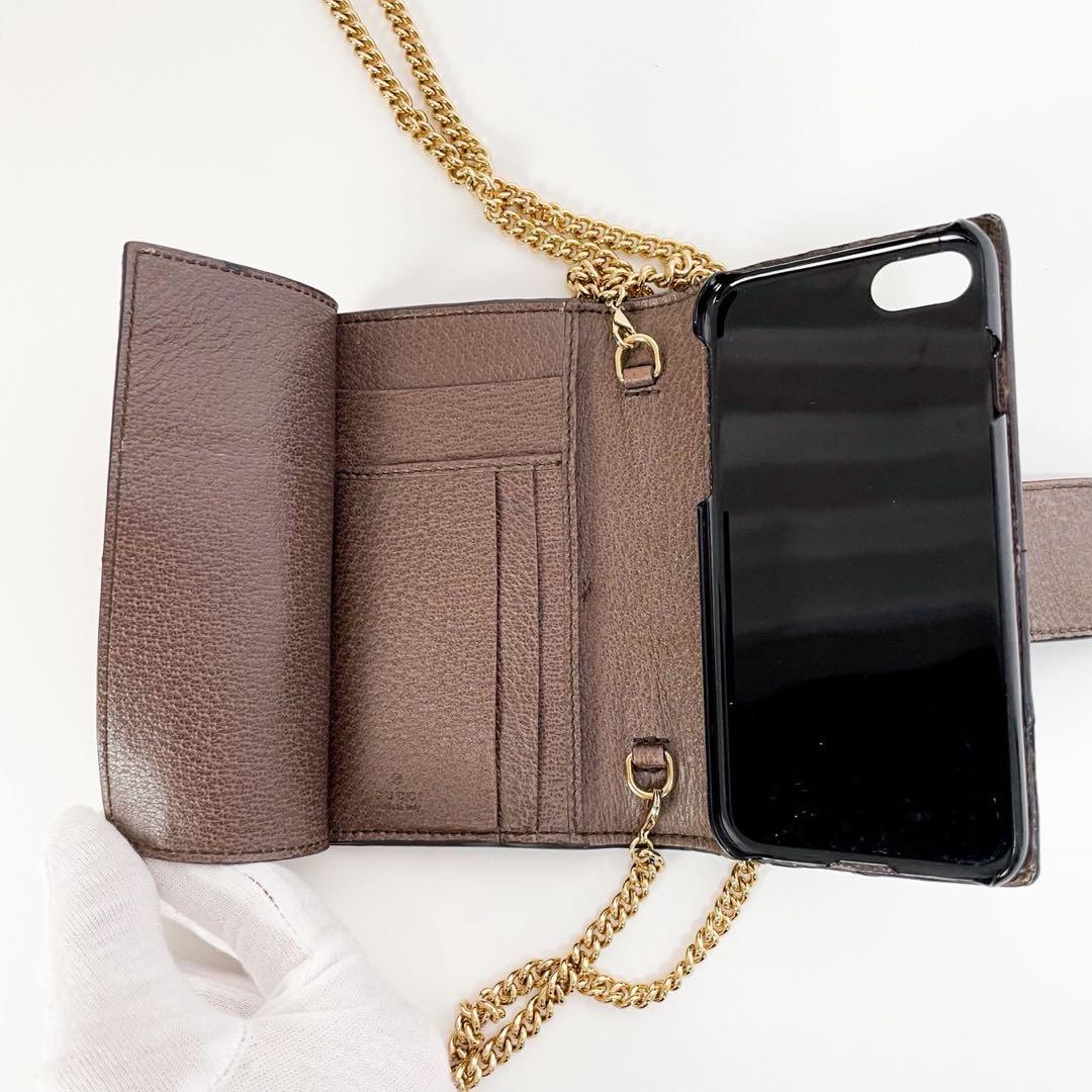 ✨美品✨グッチ GGシェリーライン チェーンショルダー iPhoneケース SE