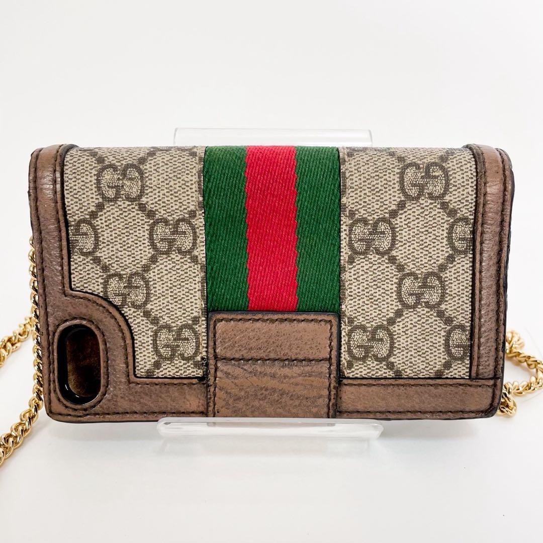 ✨美品✨グッチ GGシェリーライン チェーンショルダー iPhoneケース SE