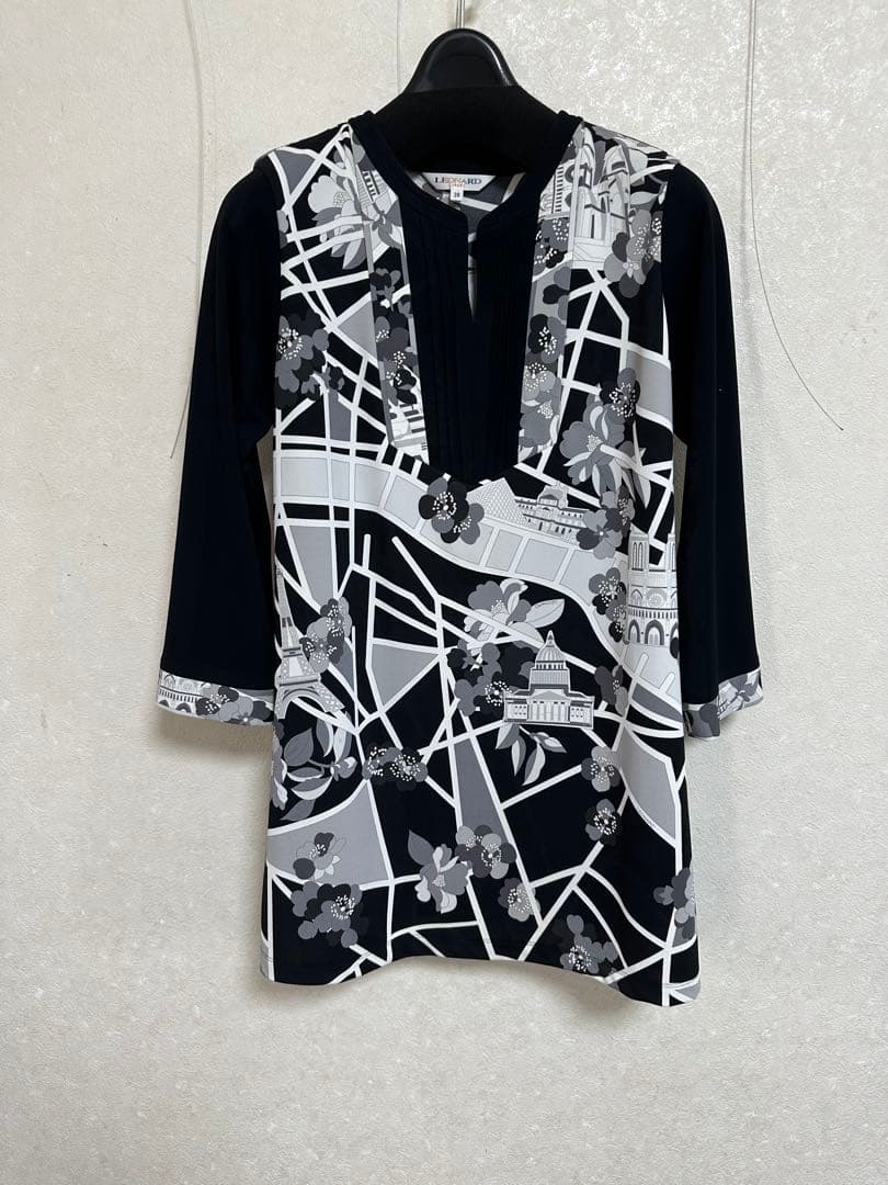 LEONARD SPORT 地図柄五分袖チュニック 38