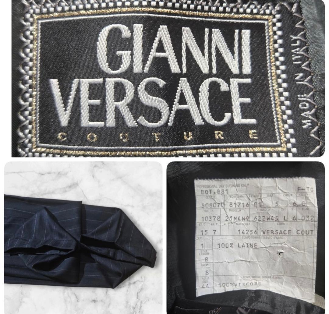 ジャンニ・ヴェルサーチ　ブラック ストライプ　セットアップ 90s イタリア製