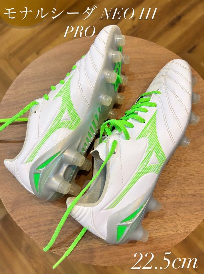 モナルシーダ NEO III PRO 22.5cm ホワイト・グリーン