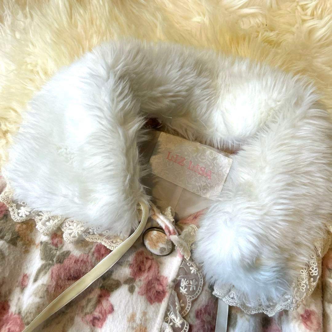 リズリサ　ポンチョ　LIZLISA ファー　花柄ポンチョ コート　レディース