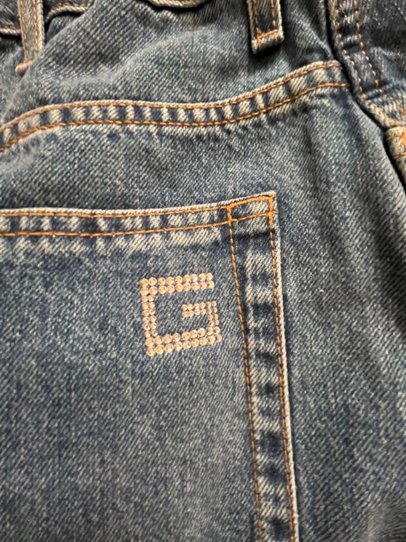 新品タグ付！グッチGUCCI★スクエアラインストーンデニムパンツ26