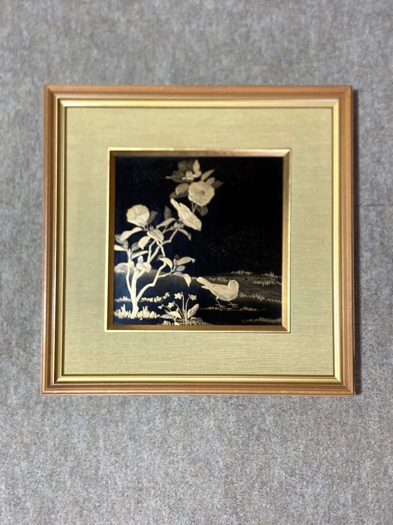 輪島塗　蒔絵　花鳥画