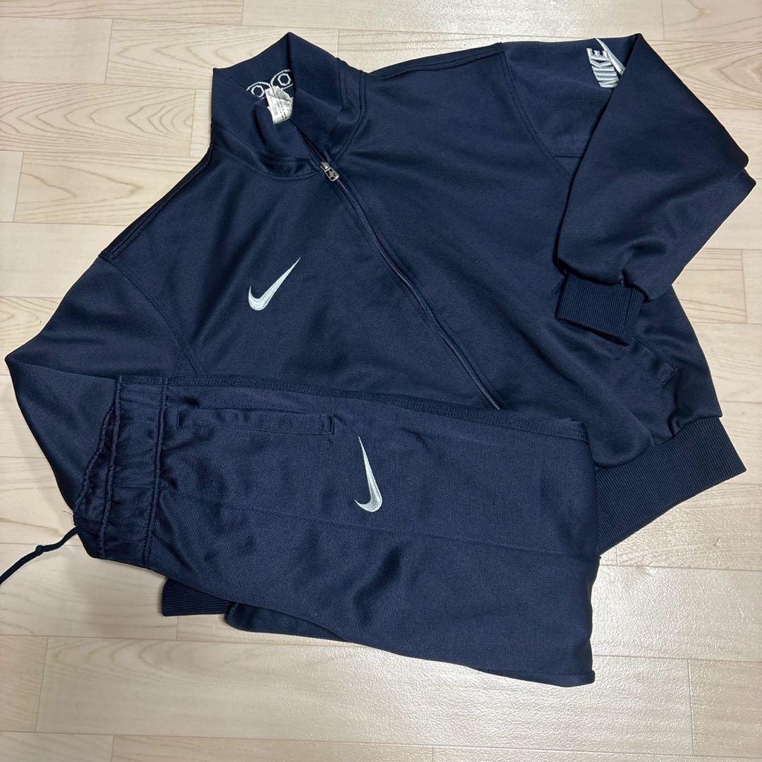 Nike ナイキ　90s ネイビー フルジップジャージ 上下セットアップ