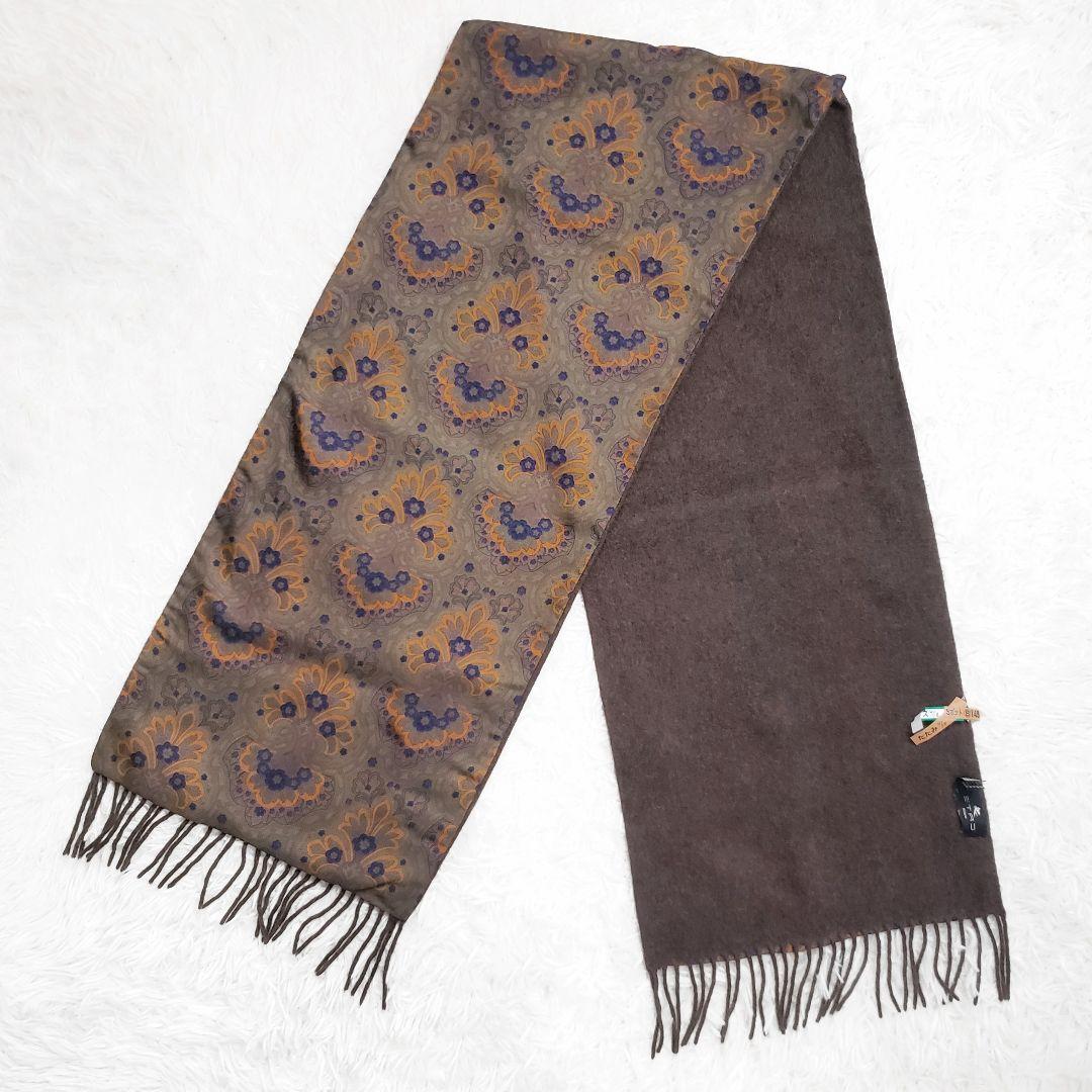 極美品✨ETRO カシミヤ×シルク生地 総柄マフラー ストール リバーシブル