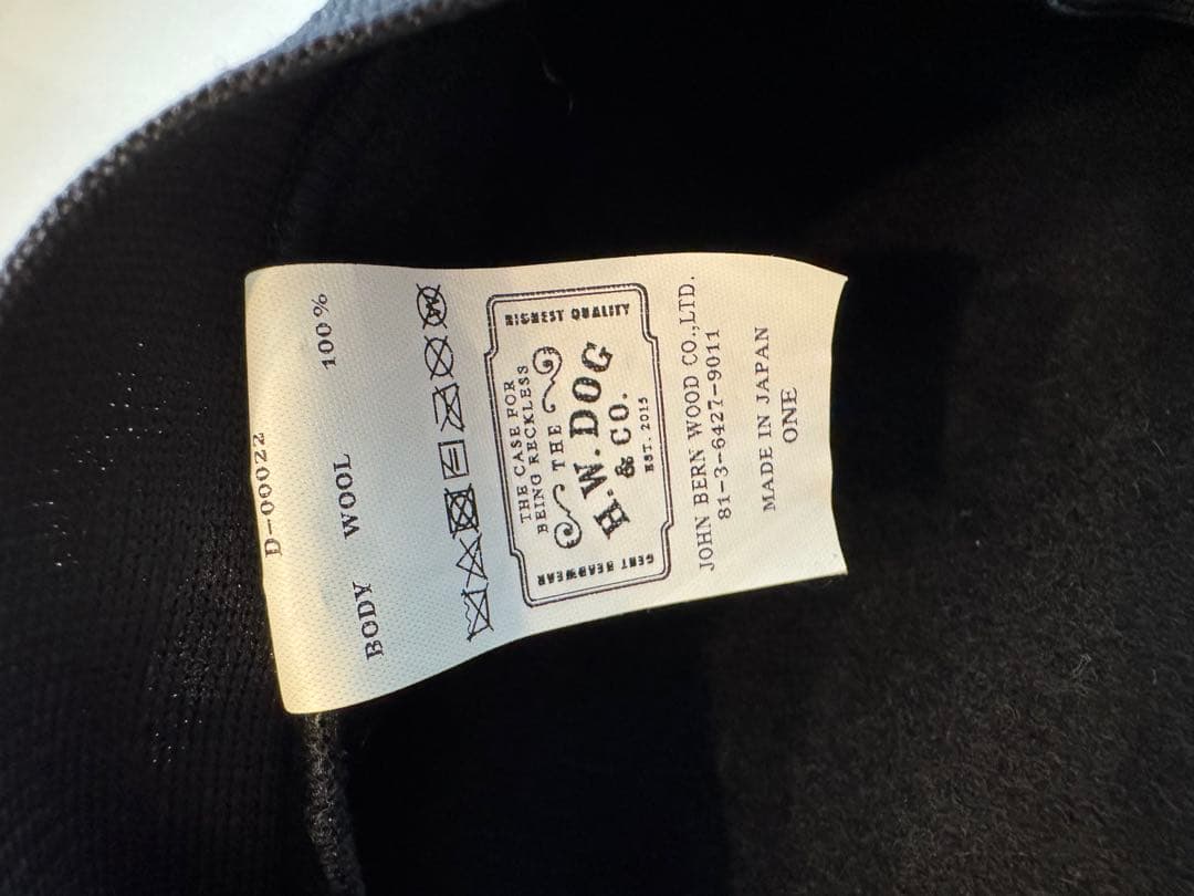 THE H.W. DOG & CO. ベレー帽　ウール　ブラック