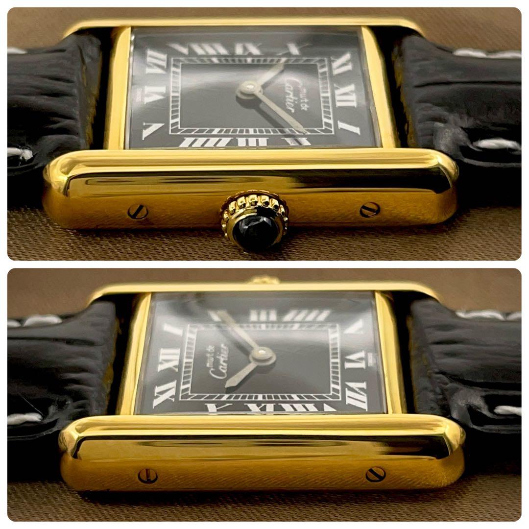 T166 カルティエ ヴェルメイユ マストタンクSM オニキスローマン 手巻き