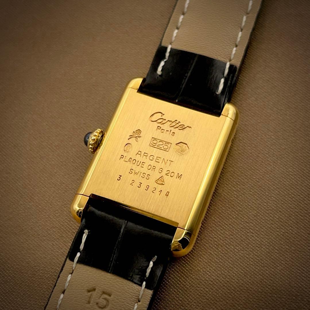 T166 カルティエ ヴェルメイユ マストタンクSM オニキスローマン 手巻き