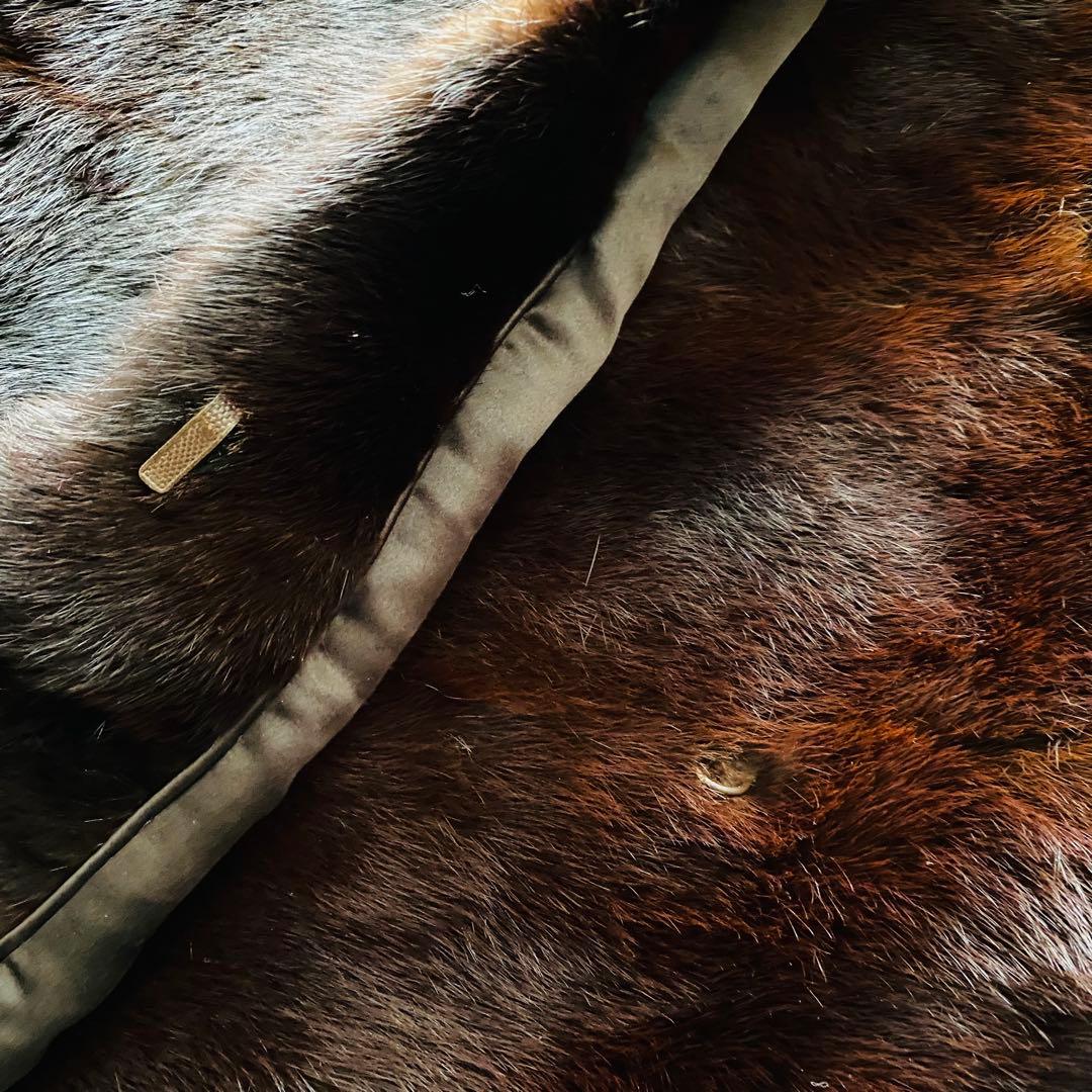 着丈111cm! デミバフミンク マキシ丈 リアルファー 毛皮コート ブラウン