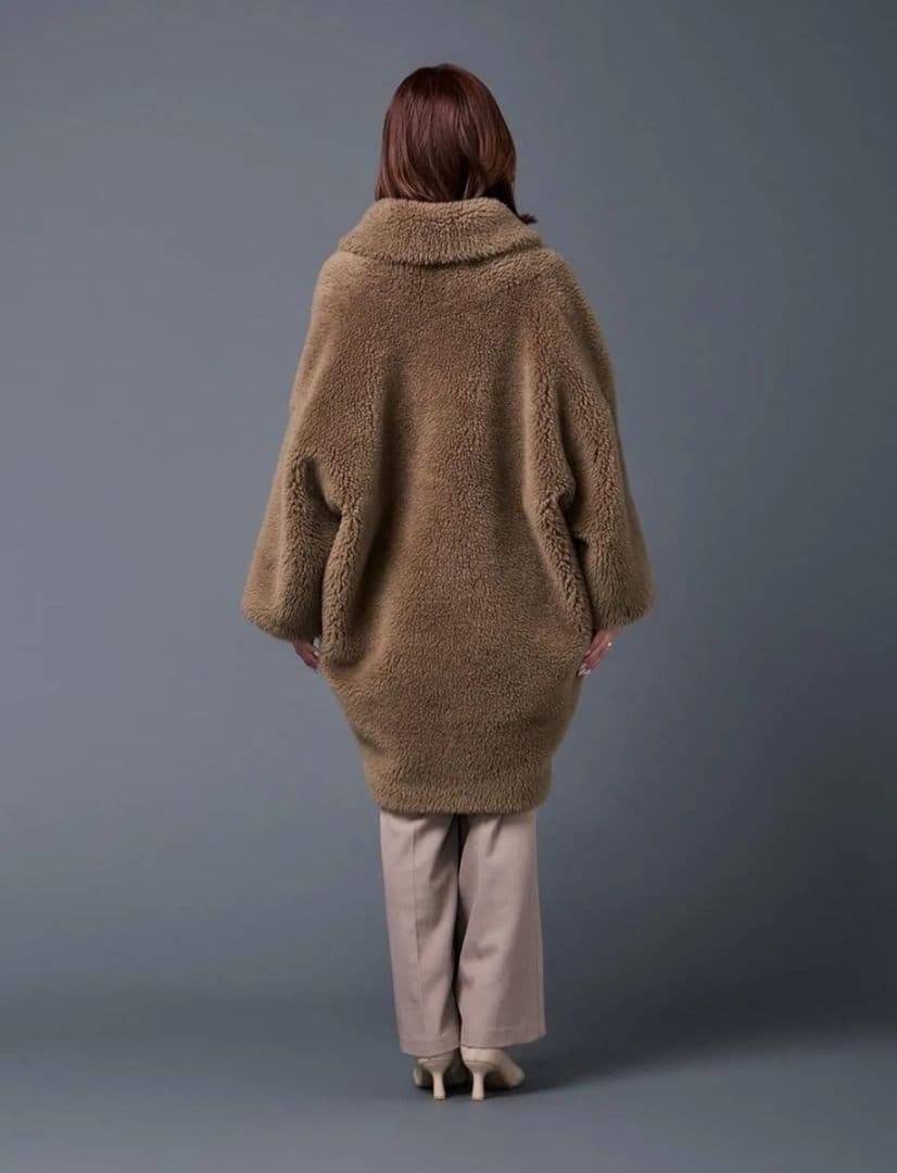 ubig アルパカコクーンコート カーキブラウン フリーサイズ