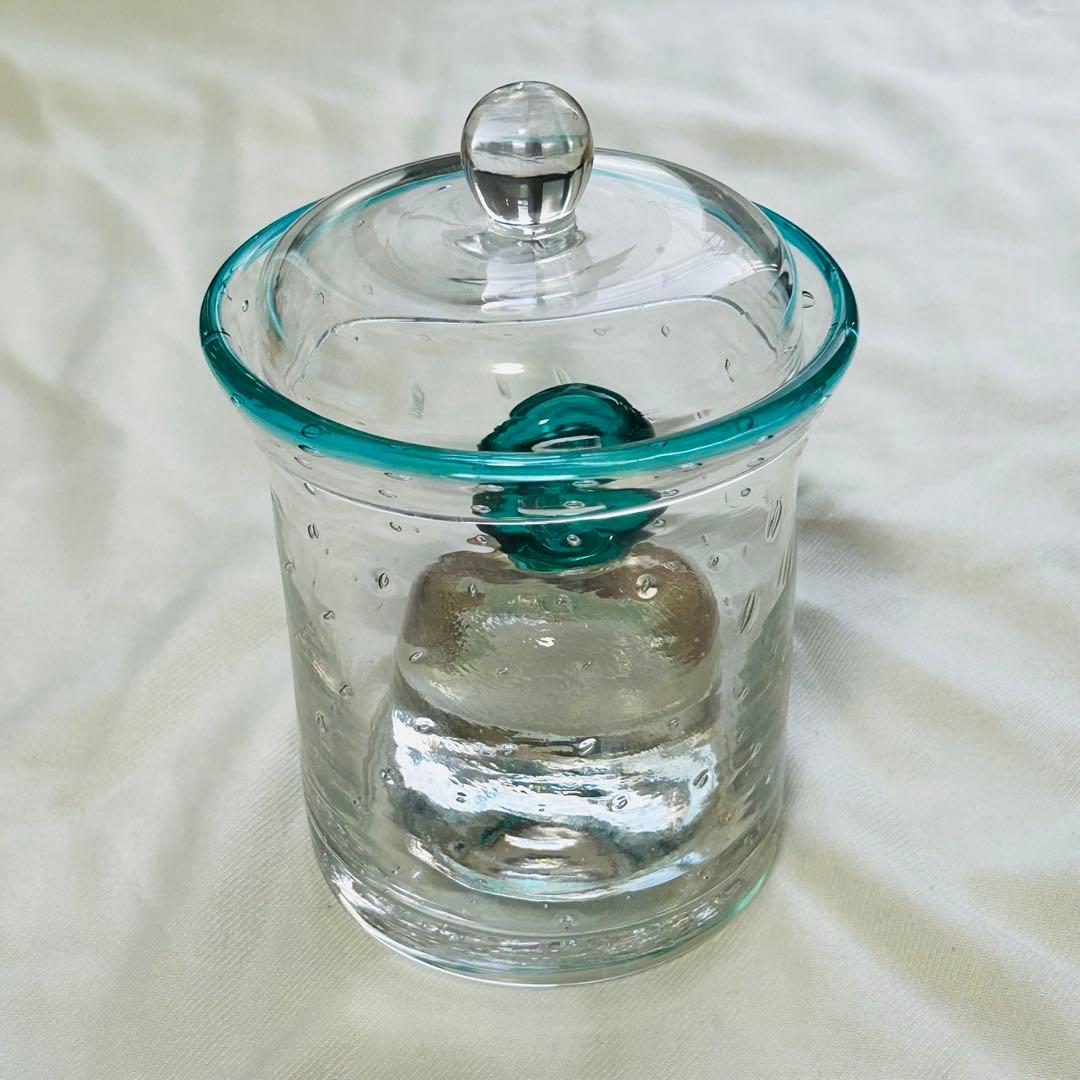 ガラス製　漬け物容器　浅漬鉢　作家物