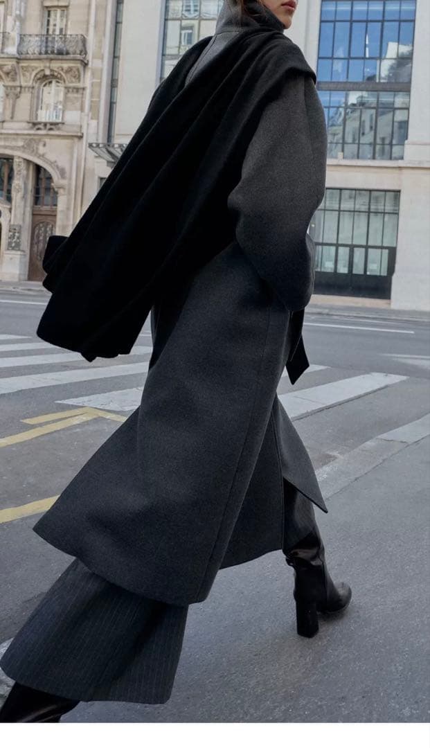 完売品！ZARA ソフトハイネックベルトコート