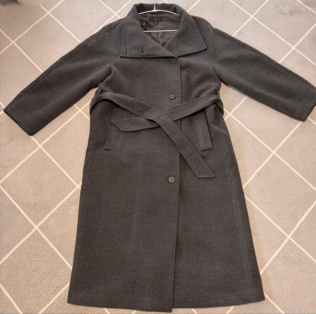 完売品！ZARA ソフトハイネックベルトコート