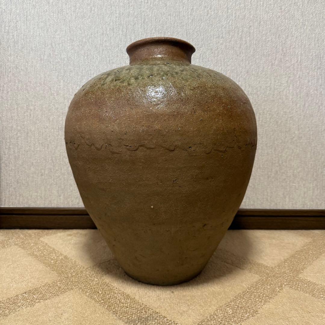 古丹波 大壺 室町後期 自然釉 猫掻き 窯印 古備前 古信楽 古越前 古常滑