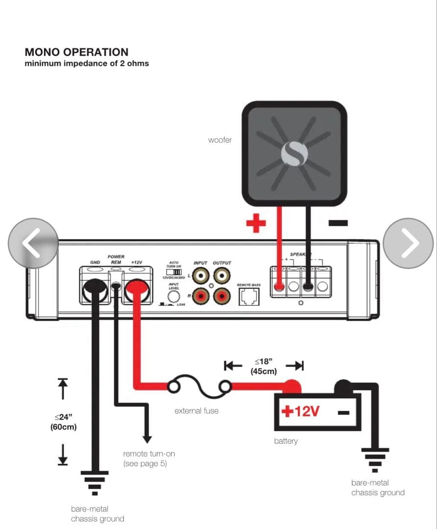 KICKER KX800.1 アンプ ベースコントローラー パワーケーブル付属