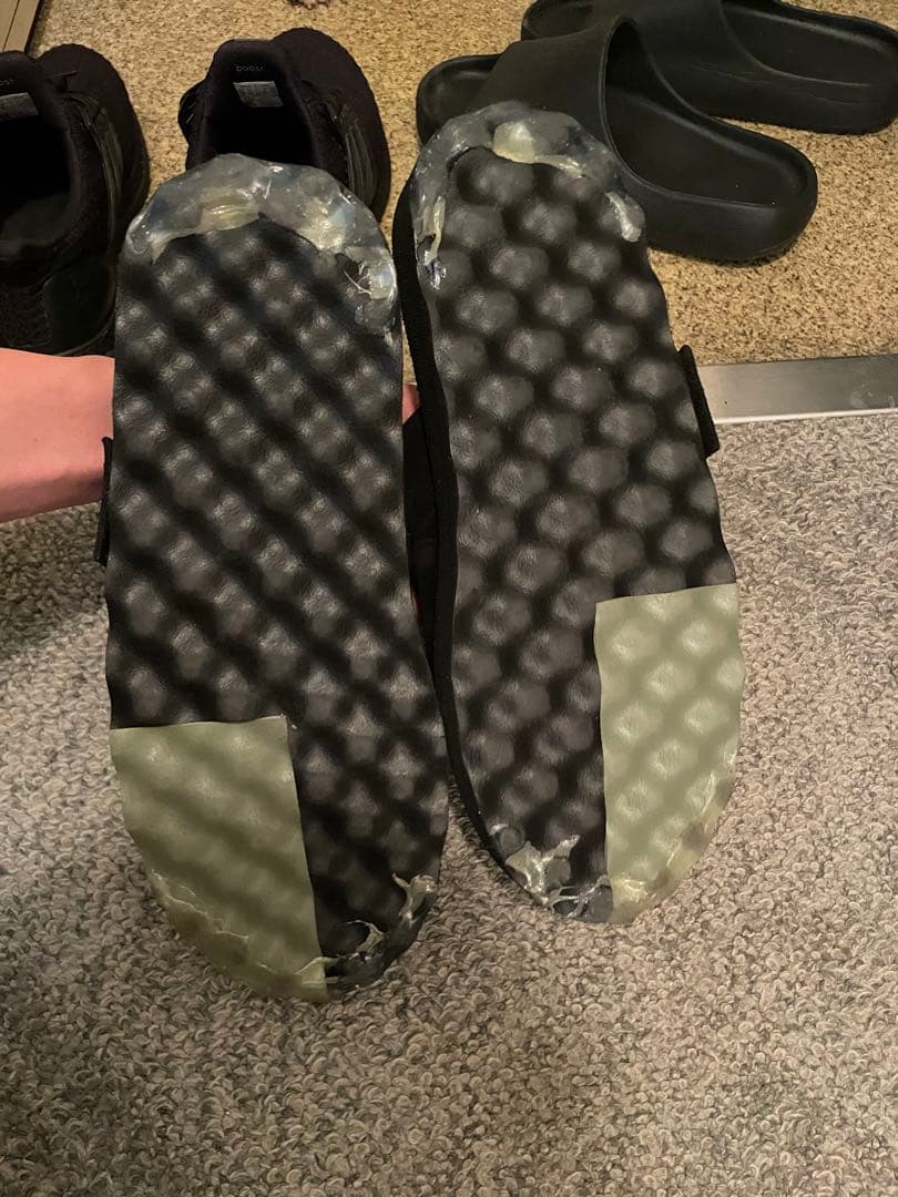 オフホワイト スエード スポンジ スリッポン サンダル ミュール サボ