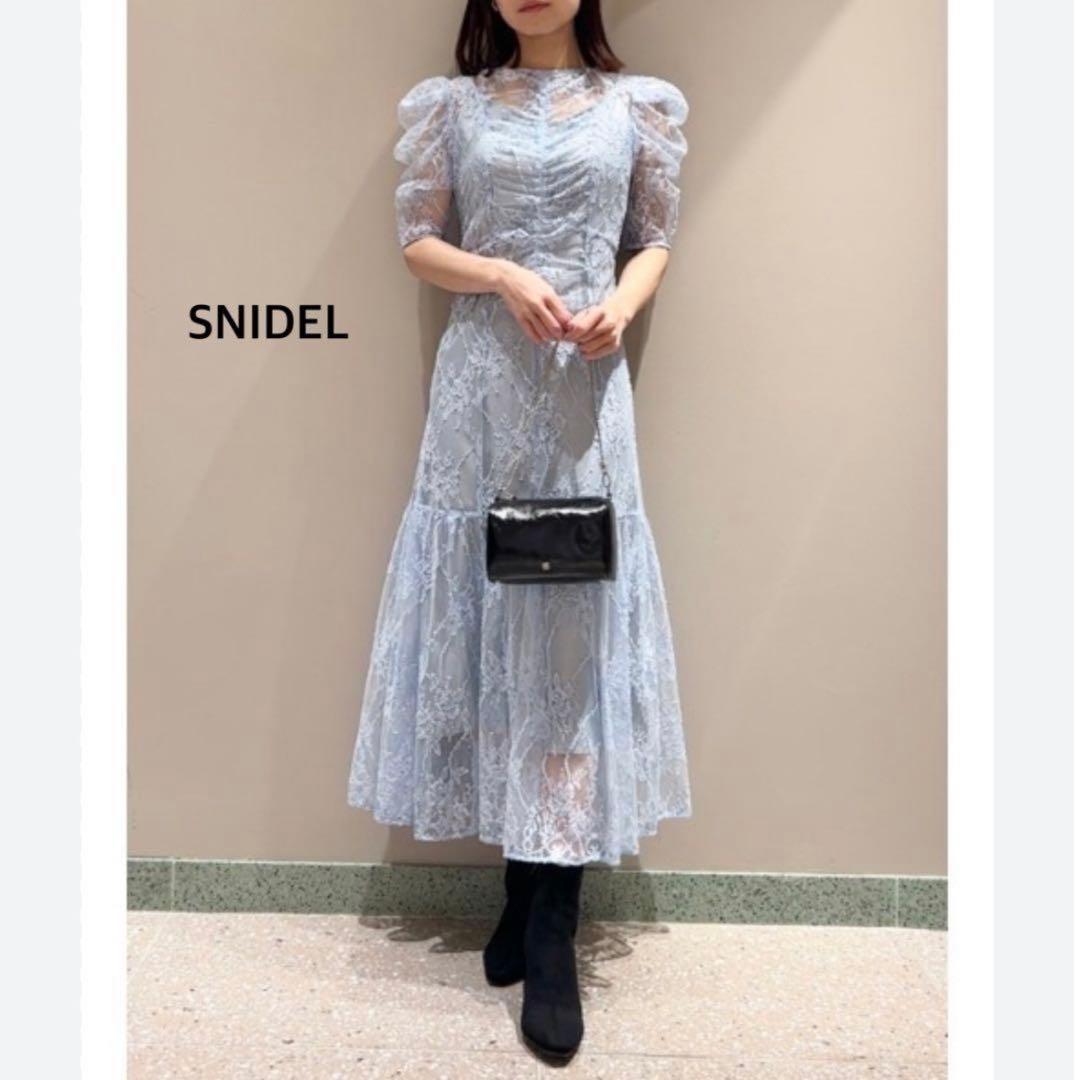 【完売品】SNIDEL パフレース ドレス ワンピース 水色
