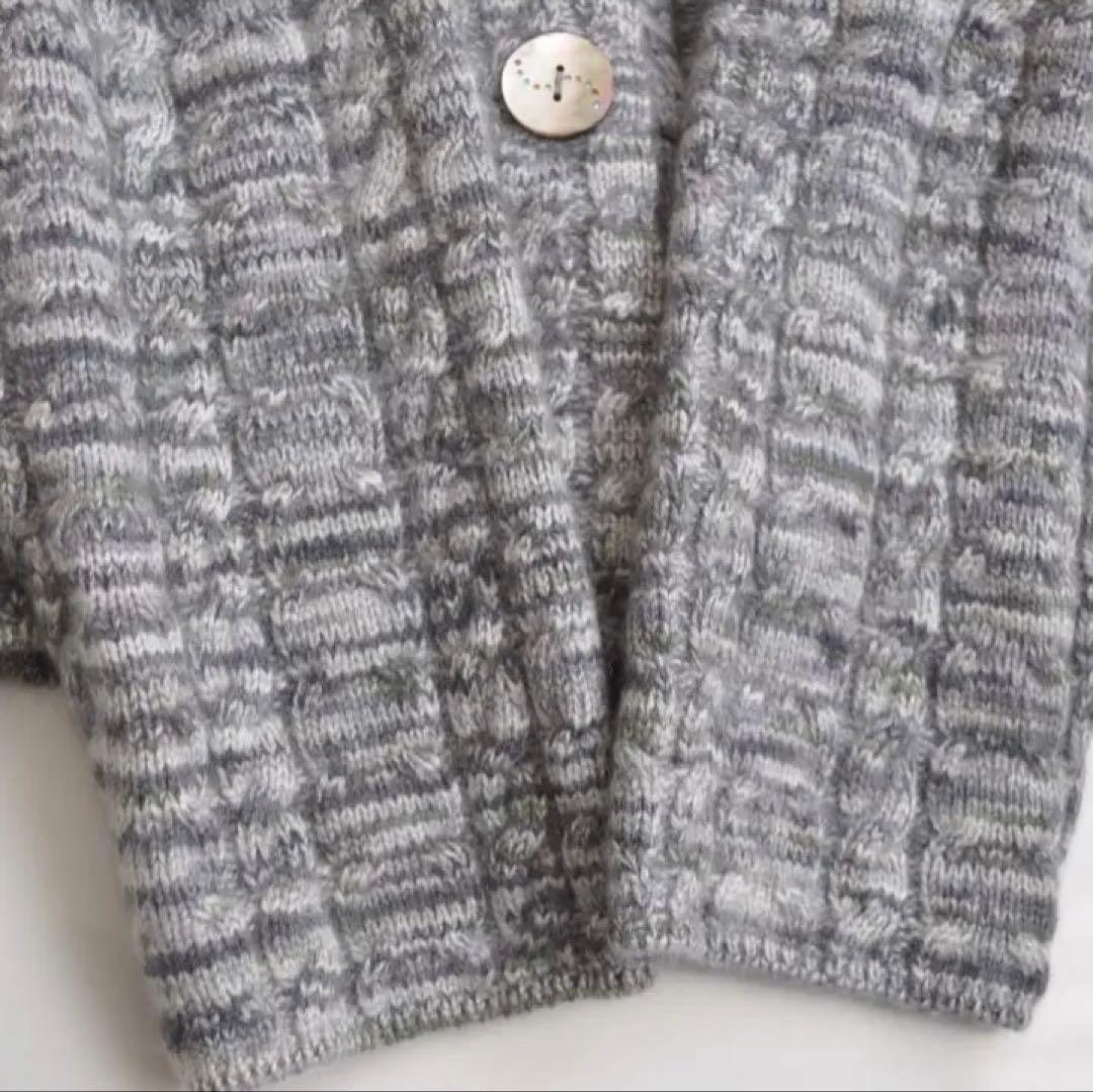 銀座和光取扱) イダスクラッチ ♡ 肉厚カシミヤニットジャケット グレー