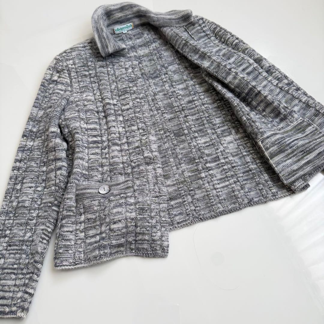 銀座和光取扱) イダスクラッチ ♡ 肉厚カシミヤニットジャケット グレー