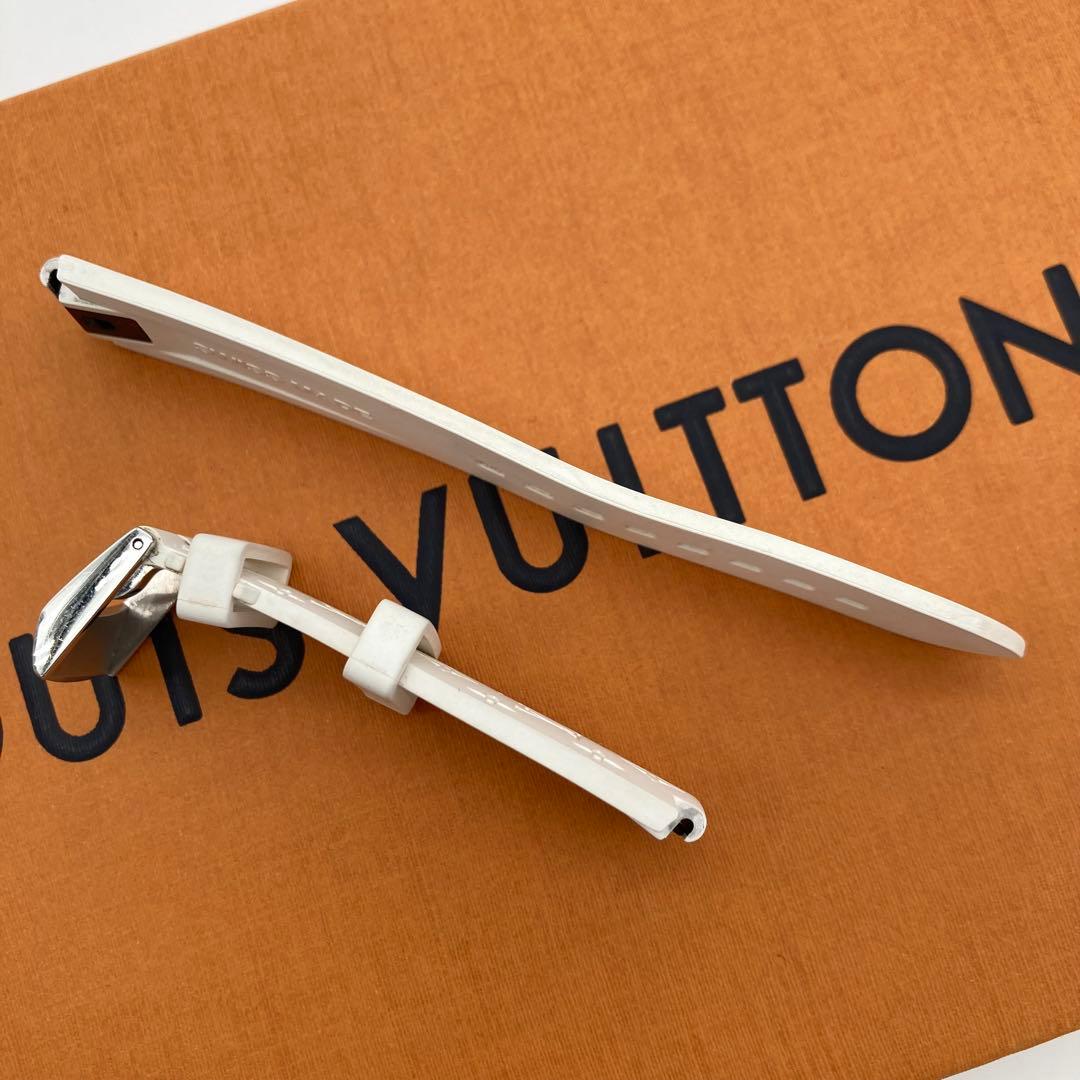 美品 ルイヴィトン タンブール ベルト モノグラム ワンタッチ ホライゾン 白