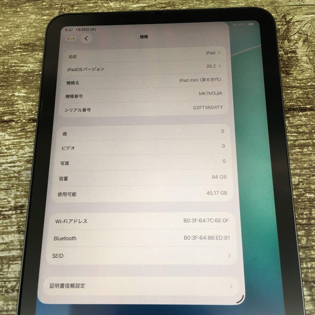 k1169 ipad mini 第６世代 Wi-Fiモデル スペースグレイ
