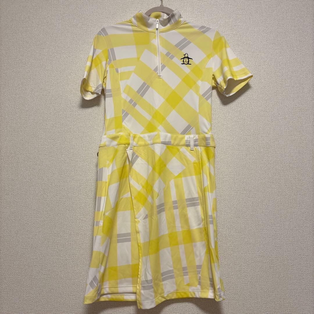 マンシングウェア サンスクリーン崩れチェックプリントスタンドジップワンピース