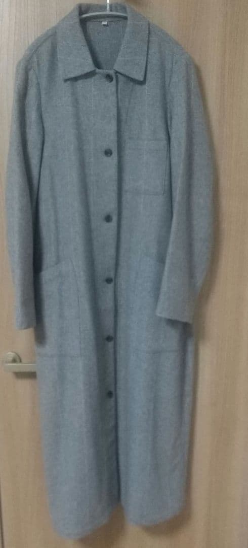 美品 MUJI Labo 無印良品 ウール混ロングコート ワンピース ツイード