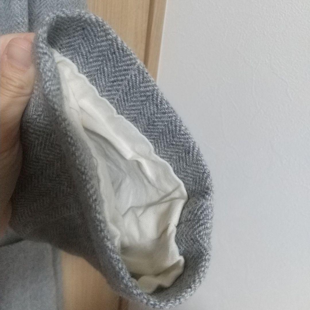 美品 MUJI Labo 無印良品 ウール混ロングコート ワンピース ツイード