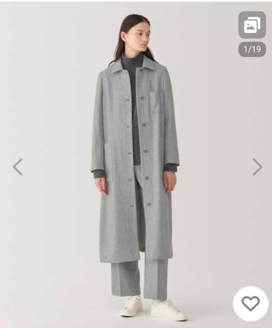 美品 MUJI Labo 無印良品 ウール混ロングコート ワンピース ツイード