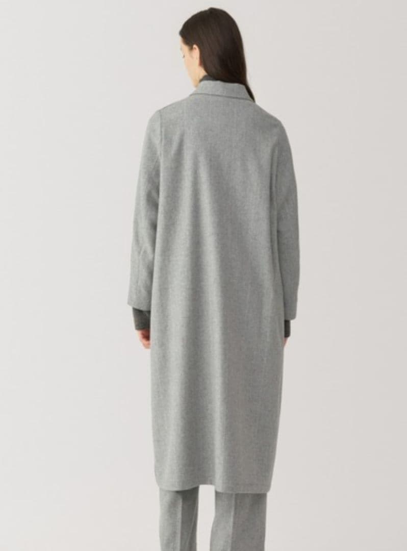 美品 MUJI Labo 無印良品 ウール混ロングコート ワンピース ツイード