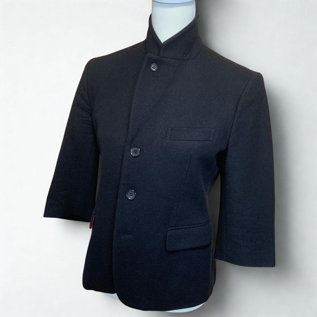 Comme des garçons 黒 七分袖 ウール テーラードジャケット M