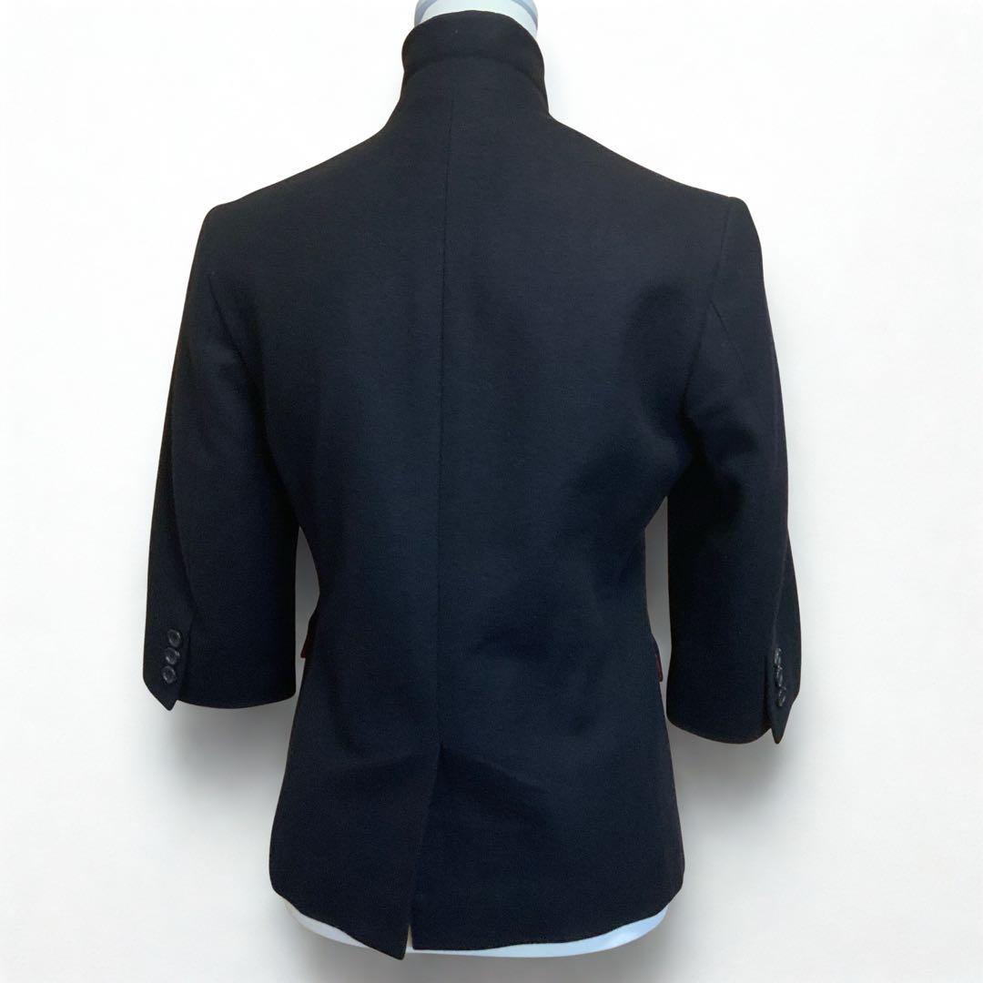 Comme des garçons 黒 七分袖 ウール テーラードジャケット M