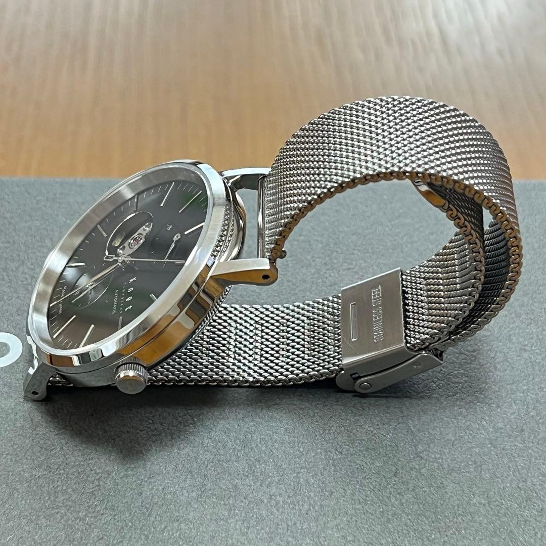 【週末セール】Knot 腕時計 自動巻 オープンハート CAP-38SVBK