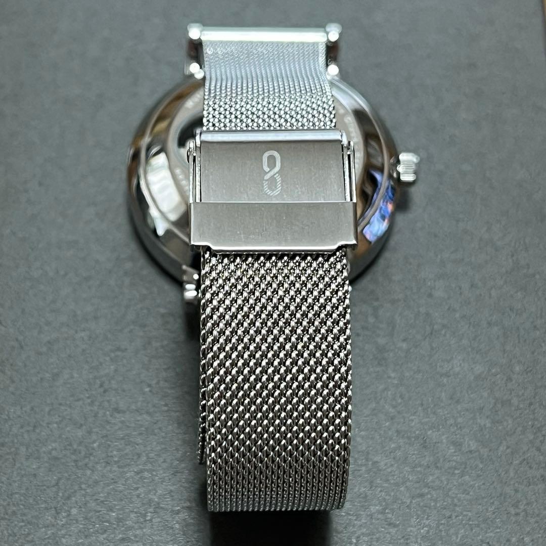 【週末セール】Knot 腕時計 自動巻 オープンハート CAP-38SVBK