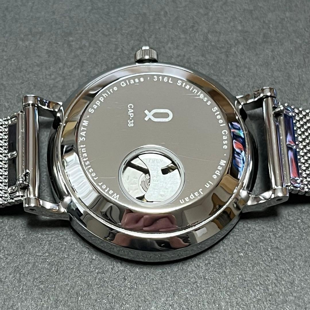 【週末セール】Knot 腕時計 自動巻 オープンハート CAP-38SVBK