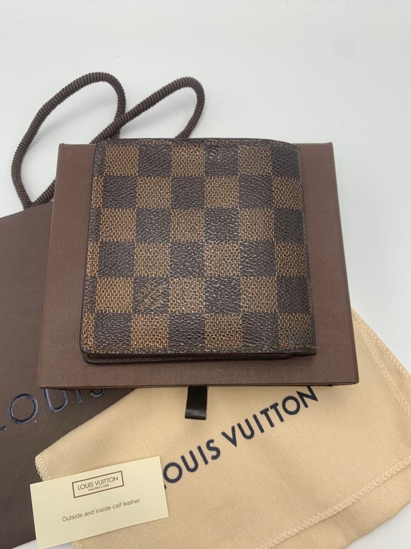 【美品】LOUISVUITTON ヴィトン　ダミエ　マルコ　二つ折り財布