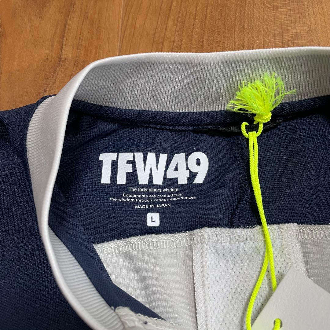 新品タグ付き　TFW49 カラーレスポロシャツ　ライトグレー　L ゴルフ