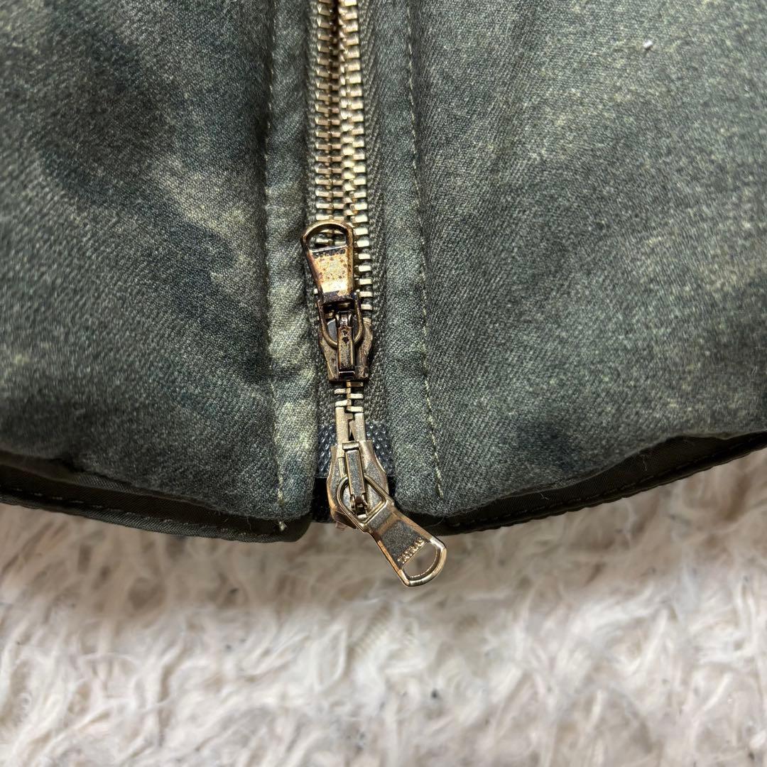 美品　タトラス ダウンジャケット　ベスト　カモフラ　リアルファー　シルク混　L