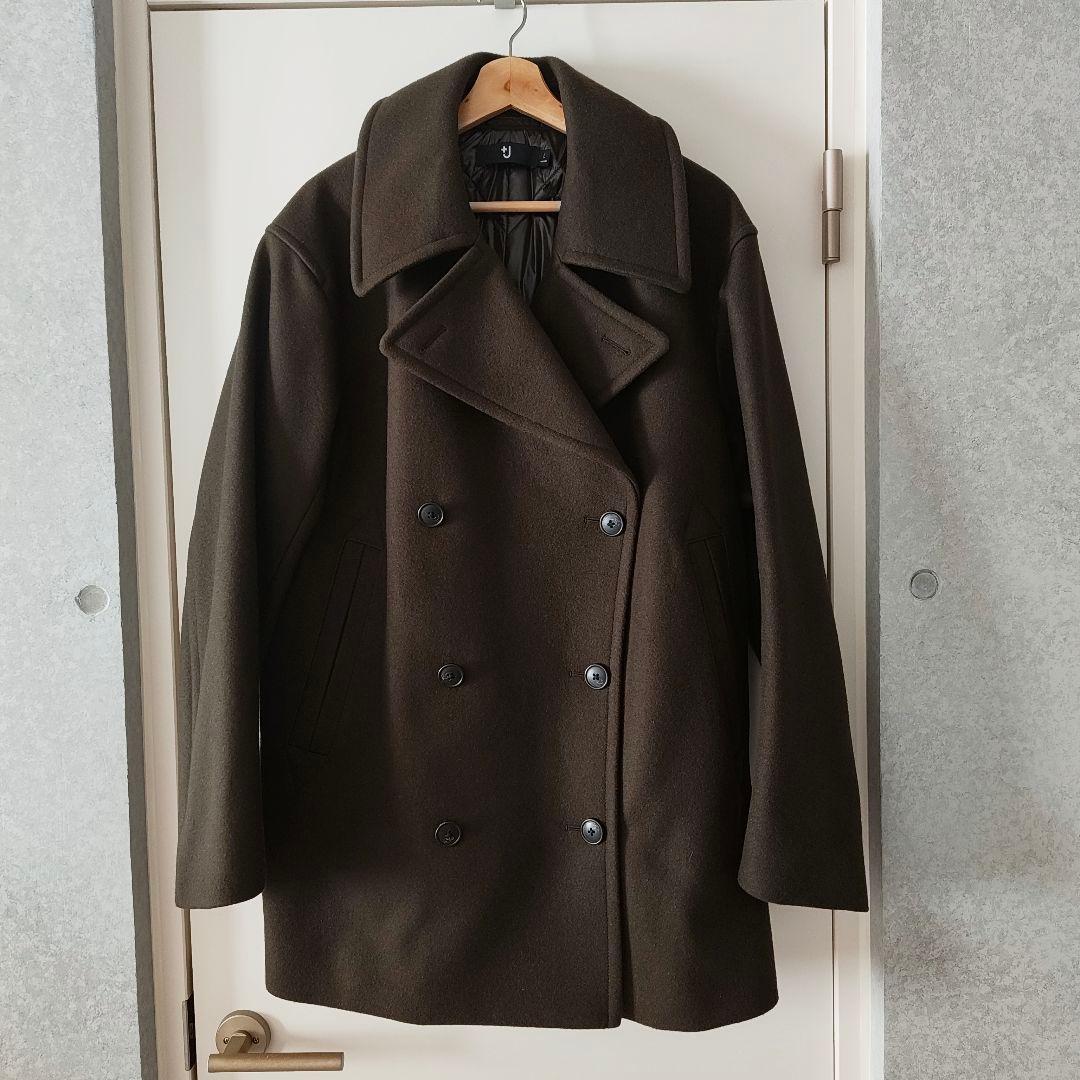 +J UNIQLO ウールピーコート ブラウン Lサイズ