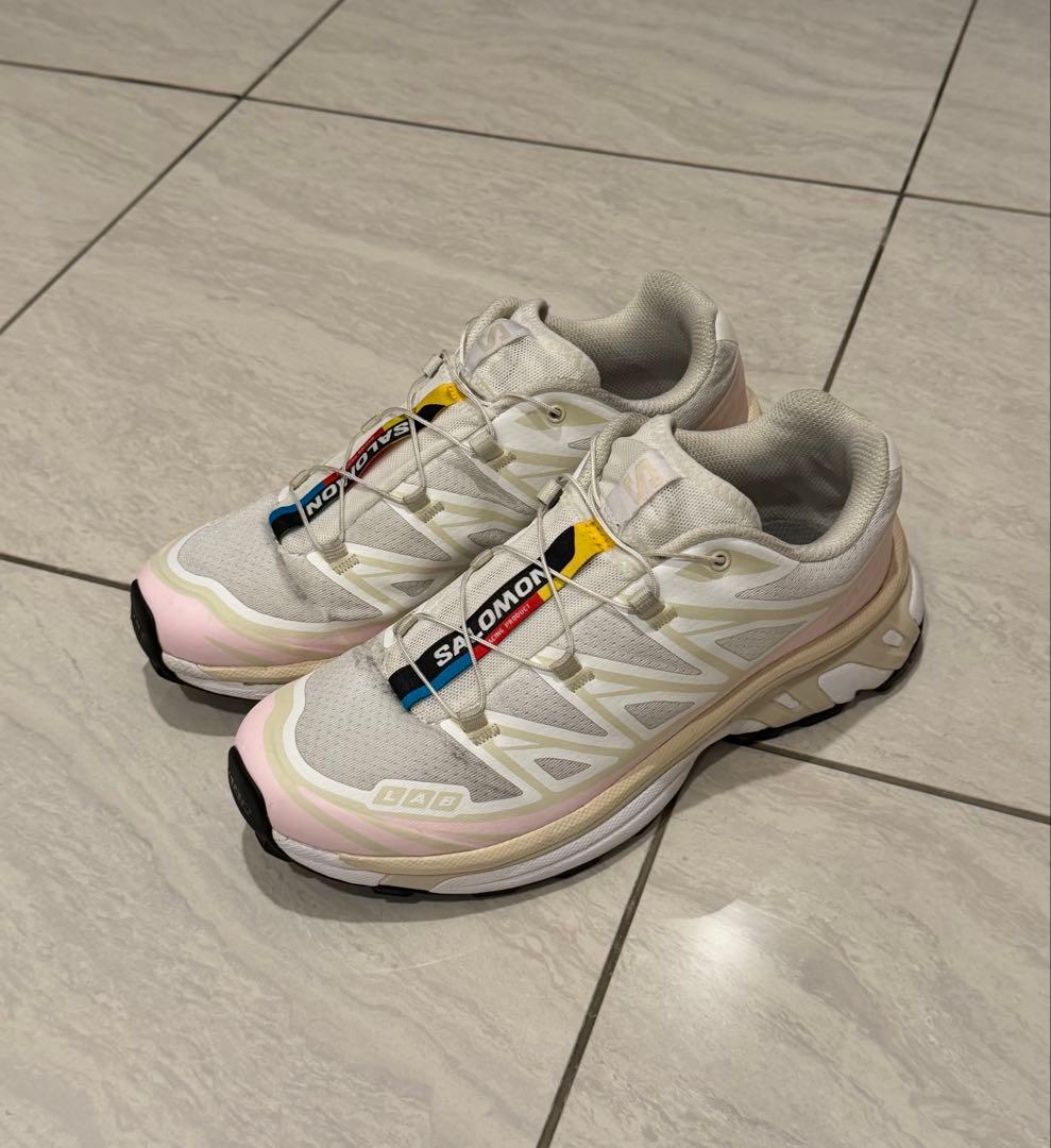Salomon ランニングシューズ ホワイト/ピンク 24cm