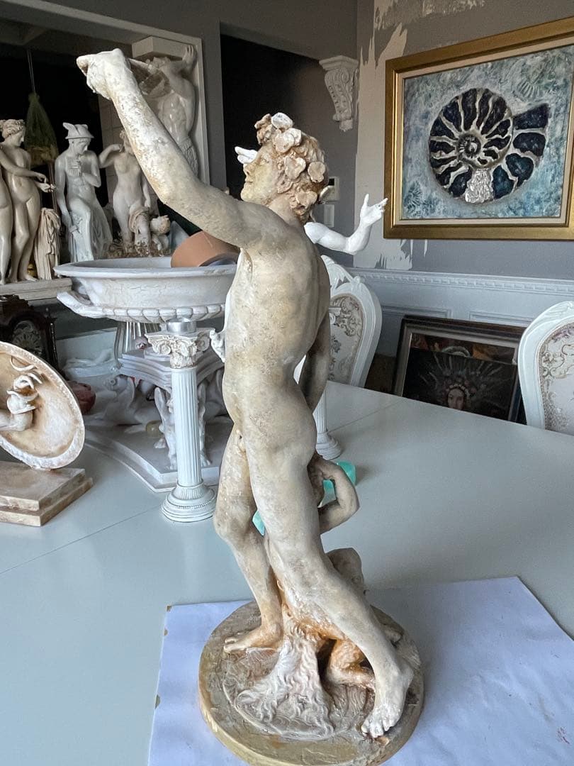 ローマ神話　バックスの像 47cm ギリシャ神話では、ディオニューソス