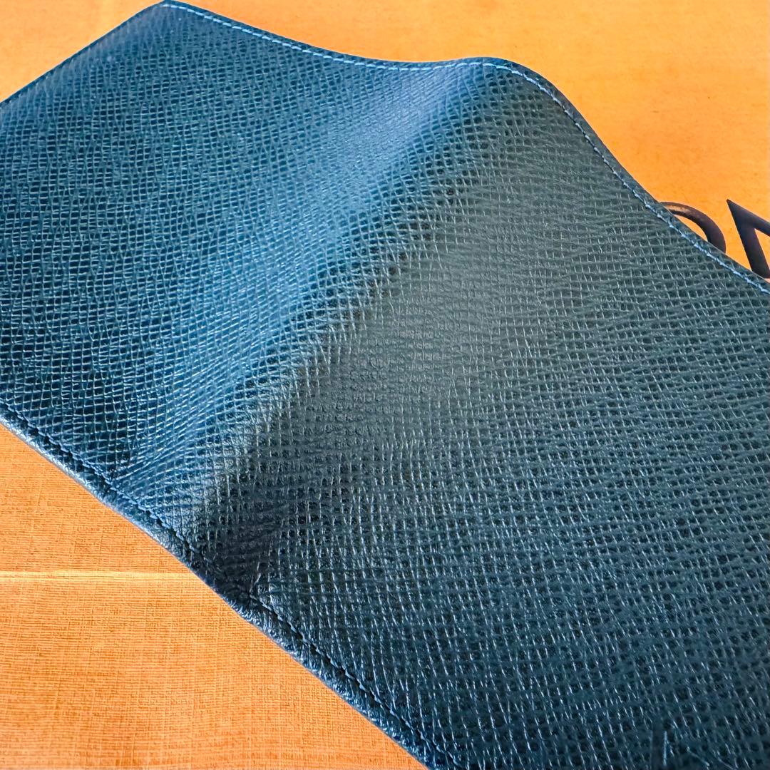 LOUIS VUITTON タイガ ポルトビエ カルトブルー 折り財布 外観極美