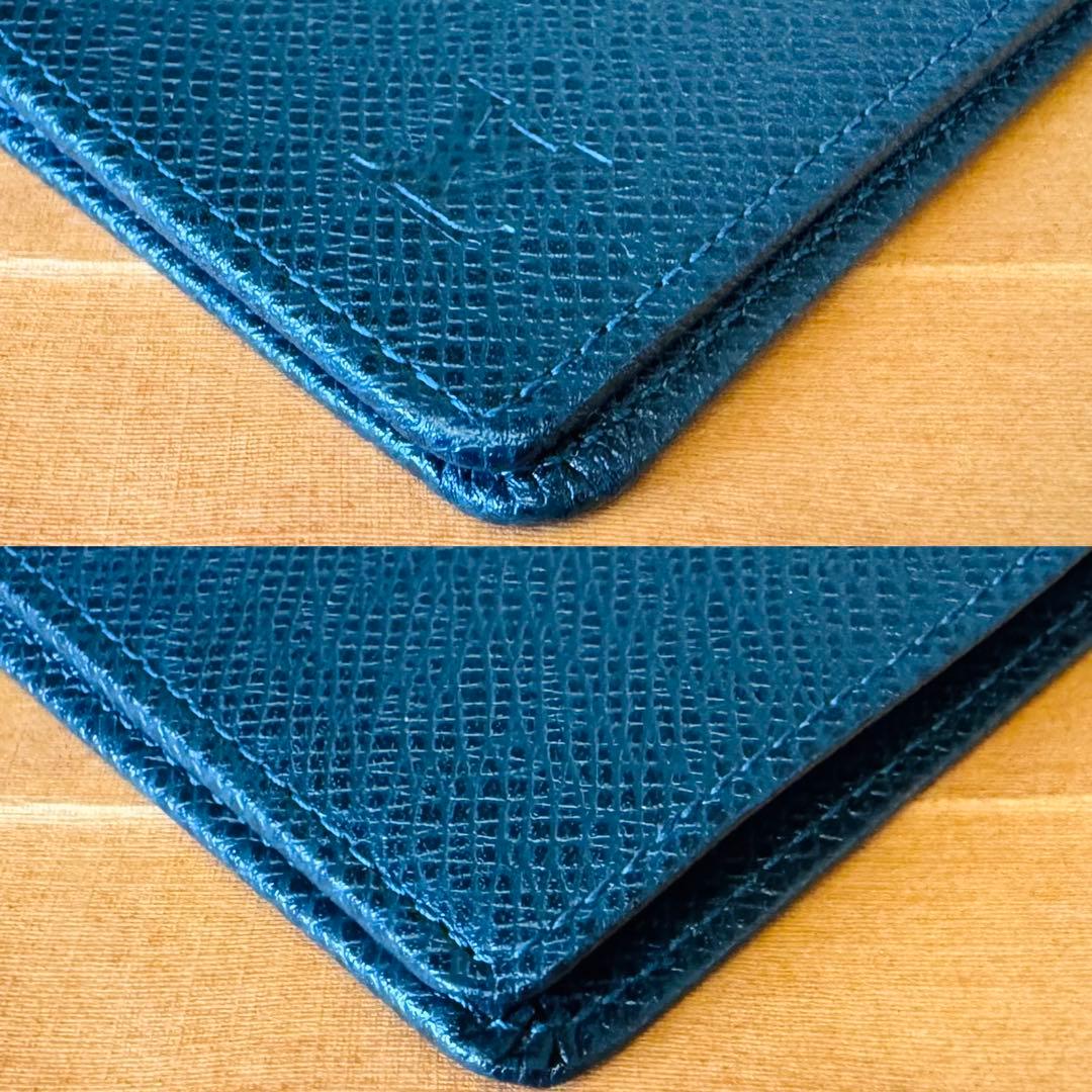 LOUIS VUITTON タイガ ポルトビエ カルトブルー 折り財布 外観極美