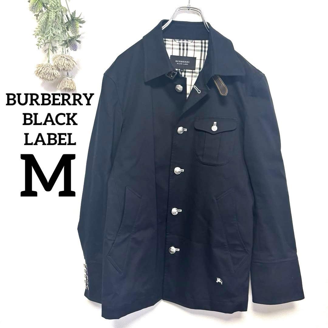 【バーバリーブラックレーベル】マリンコート 銀ボタン ホースロゴ《M》